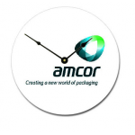 Amcor Brand Round Clock